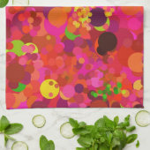 Red Green Gold en roze Stippen Pattern Modern Theedoek (Gevouwen)
