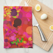 Red Green Gold en roze Stippen Pattern Modern Theedoek (Quarter Fold)