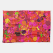 Red Green Gold en roze Stippen Pattern Modern Theedoek (Horizontaal)