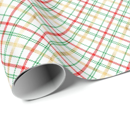 Red Green Gold Faux Folie kerst Cadeaupapier (Rol Hoek)