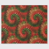 Red Green & Gold Fun Tie Dye Starburst Retro Cadeaupapier (Vlak)