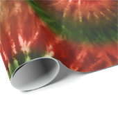 Red Green & Gold Fun Tie Dye Starburst Retro Cadeaupapier (Rol Hoek)