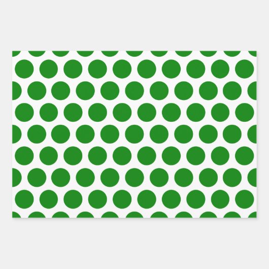 Red Green Gold Glitter Polka Dot Kerstmis Inpakpapier Vel (Voorkant 3)