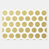 Red Green Gold Glitter Polka Dot Kerstmis Inpakpapier Vel (Voorkant 2)