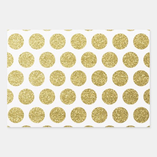 Red Green Gold Glitter Polka Dot Kerstmis Inpakpapier Vel (Voorkant 2)