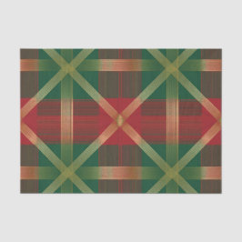 RED GREEN GOLD HOLIDAY CHRISTMAS PLAID PATTERN TISSUEPAPIER