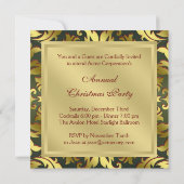 Red Green Gold Leaf Corporate Christmas Party Kaart (Achterkant)