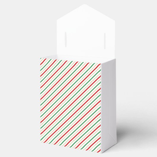 Red Green Gold Merry-kerstval Pattern Bedankdoosjes (Geopend)