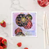 Red Green Gold Ornamenten kerstfeest Servet (Insitu)