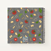 Red Green Gold Pasta op Grey Cook Journal Notitieboek (Achterkant)