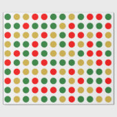 Red Green Gold Polka Dot Kerstmis Cadeaupapier (Vlak)