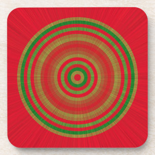 Red Green Gold Rings Bier Onderzetter
