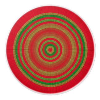Red Green Gold Rings Keramische Knop