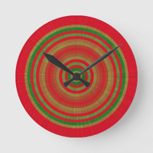 Red Green Gold Rings Ronde Klok