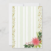 Red Green Gold Sparkle Poinsettia Holiday Partij Kaart (Achterkant)