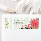 Red Green Gold Sparkle Poinsettia kerst terugkeren Etiket (Insitu)