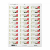 Red Green Gold Sparkle Poinsettia kerst terugkeren Etiket (Full Sheet)