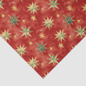 Red Green Gold Stars Christmas Tissuepapier (Detail)