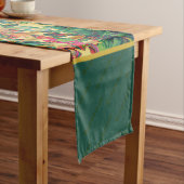 Red Green Gold Stars feestdag kerst Korte Tafelloper (Voorbeeld)