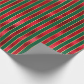 Red Green Gold Stripes Cadeaupapier (Hoek)