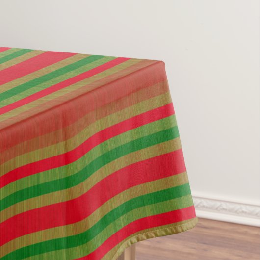Red Green Gold Stripes Tafelkleed (Voorbeeld)