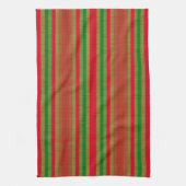 Red Green Gold Stripes Theedoek (Verticaal)