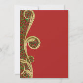 Red Green Gold Swirl-kerstfeestdag Kaart (Achterkant)