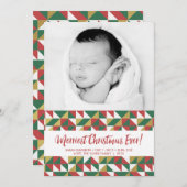 Red Green Gold Triangles - kerstfoto 5 x 7 kaart (Voorkant / Achterkant)