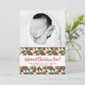 Red Green Gold Triangles - kerstfoto 5 x 7 kaart (Staand voorkant)