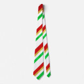 Red Green Gold Waterverf Candy Cane Stripes Stropdas (Voorkant)