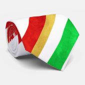 Red Green Gold Waterverf Candy Cane Stripes Stropdas (Opgerold)