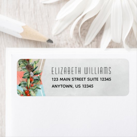 Red Green Grey kerst Return Etiket (Insitu)