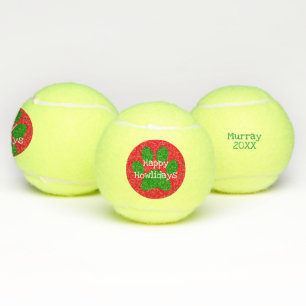 Red Green Happy Howlidays Feestdagen kerstdagen Tennisballen