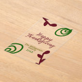 Red green happy Thanksgiving floral leaf fall Acryl Uitnodigingen (Laagn)