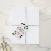 Red green happy Thanksgiving floral leaf fall Cadeaulabel (Met Touw)