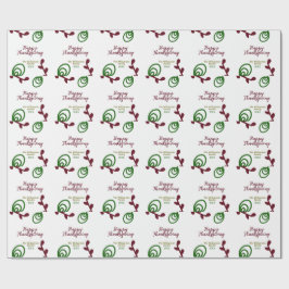Red green happy Thanksgiving floral leaf fall Cadeaupapier