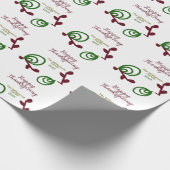 Red green happy Thanksgiving floral leaf fall Cadeaupapier (Hoek)