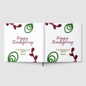 Red green happy Thanksgiving floral leaf fall Gastenboek (Volledig)