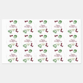 Red green happy Thanksgiving floral leaf fall Labels (Vel)