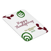 Red green happy Thanksgiving floral leaf fall Magneet (Rechterzijde)