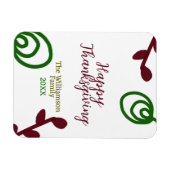 Red green happy Thanksgiving floral leaf fall Magneet (Horizontaal)