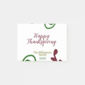Red green happy Thanksgiving floral leaf fall Post-it® Notes (Voorkant)