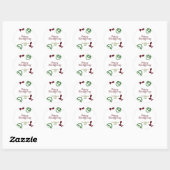 Red green happy Thanksgiving floral leaf fall Ronde Sticker (Vel)