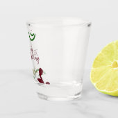 Red green happy Thanksgiving floral leaf fall Shot Glas (Rechts)