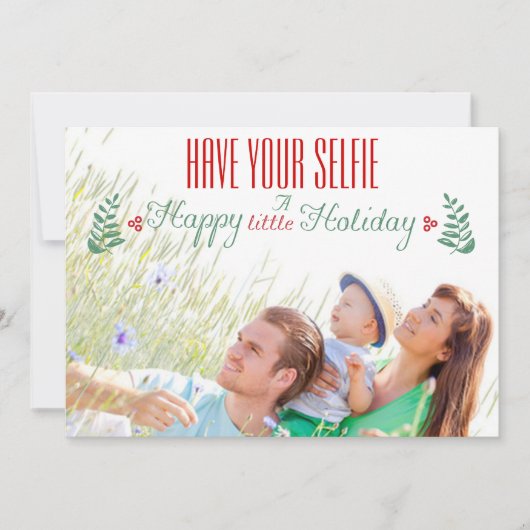 Red Green heeft je Selfie een vrolijke feestdag Feestdagenkaart (Voorkant)