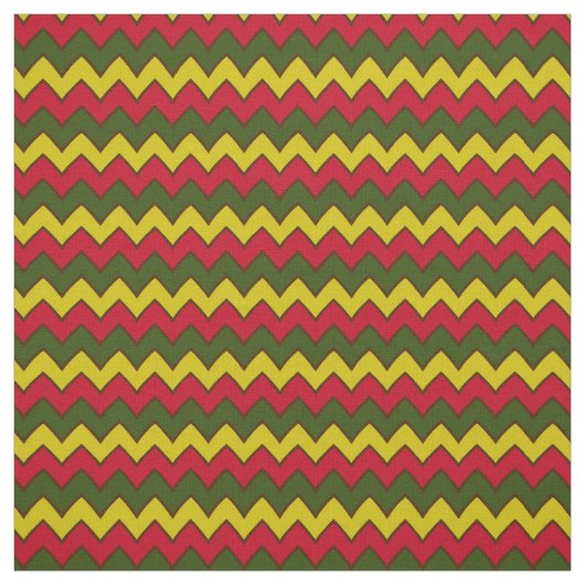 Red Green Hippie Chevron ZigZag Boho Pattern Stof (Swatch)