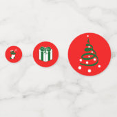 Red Green Ho ho ho Santa Merry Christmas Set Confetti (Achterkanten)
