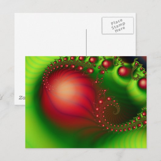 Red Green Holiday Abstract Feestdagenkaart (Voorkant / Achterkant)