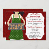 Red & Green Holiday Cookie-swap Uitnodiging recept (Voorkant / Achterkant)