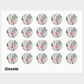 Red Green Holiday-kerstboompatroon Ronde Sticker (Vel)